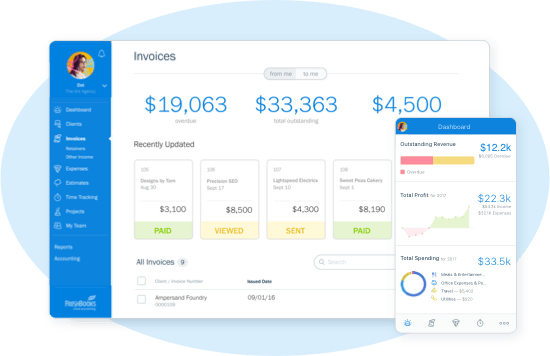 online bookkeeping and payroll software, FreshBooks